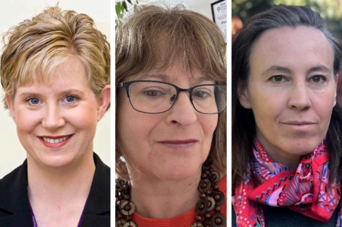 Profs Helen Young, Sorrel Burden, Amaya Viros